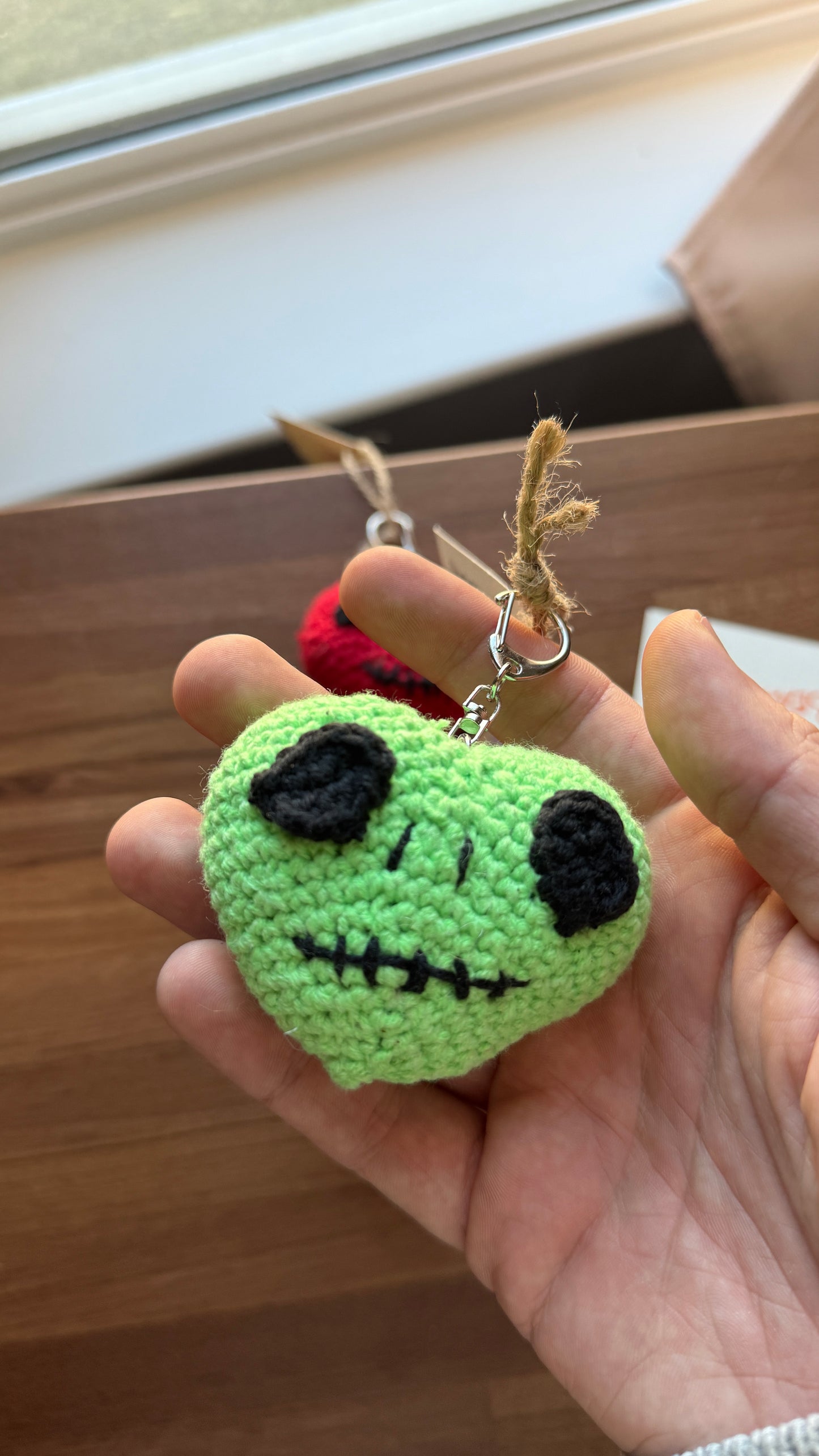 Crochet Skull Heart Charm (Handmade Limited Edition Beatober 2025!)