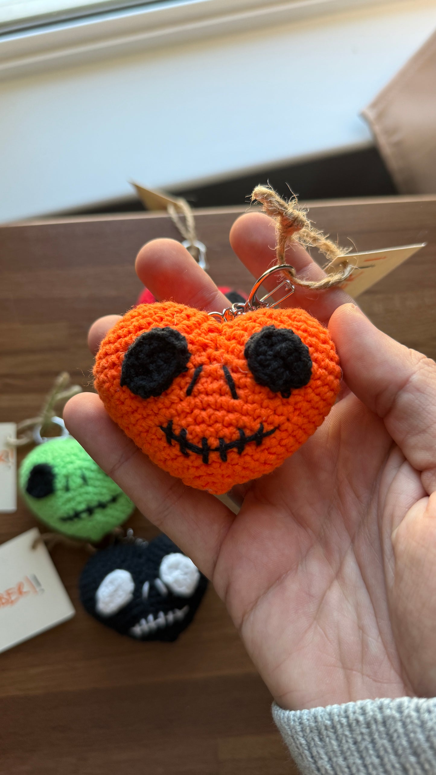 Crochet Skull Heart Charm (Handmade Limited Edition Beatober 2025!)